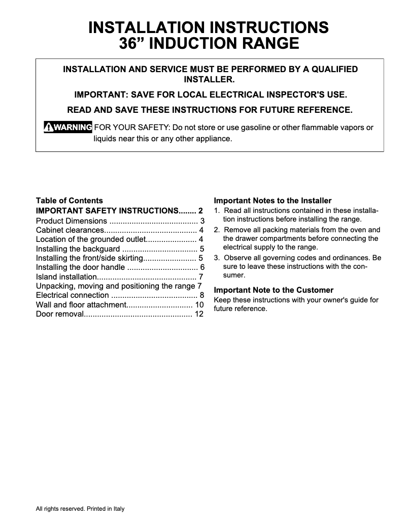 Image de la première page du manuel de l'appareil PCFI3668AF