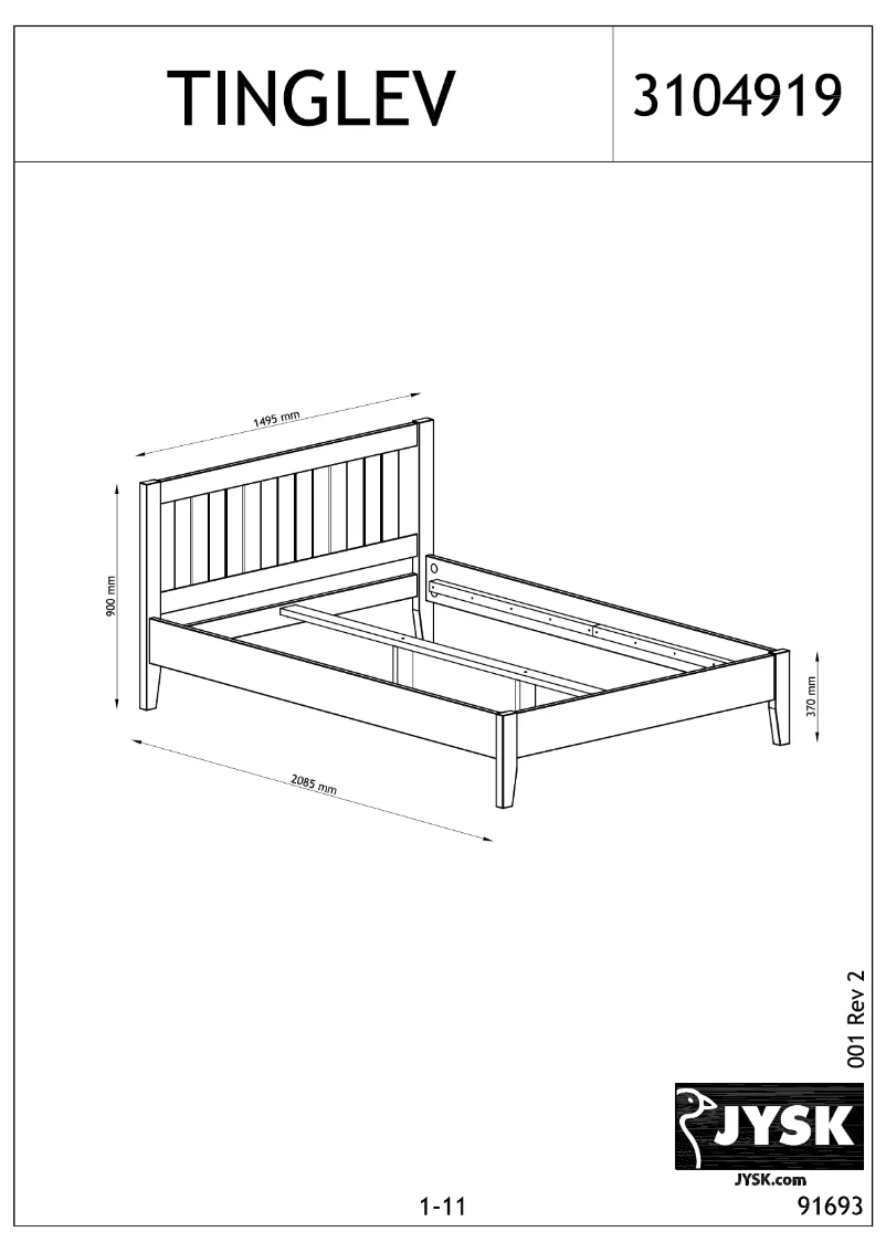 Page n°1 - Manuel utilisateur JYSK Tinglev (140x200)