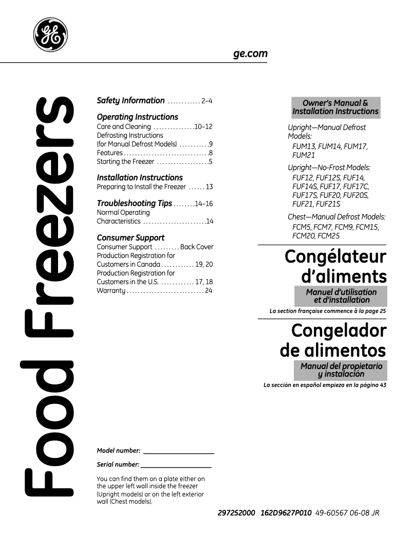 Page n°1 - Guide d'installation GE FCM15DMWH