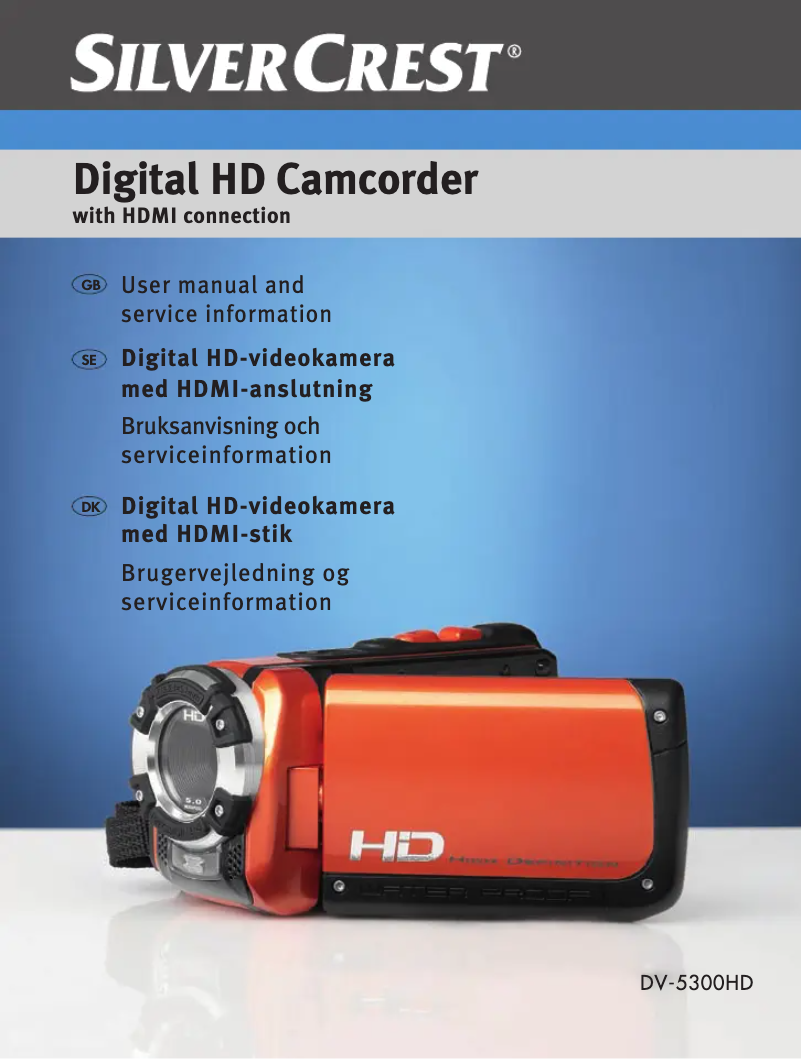 Page 1 de la notice Manuel utilisateur SilverCrest DV-5300HD