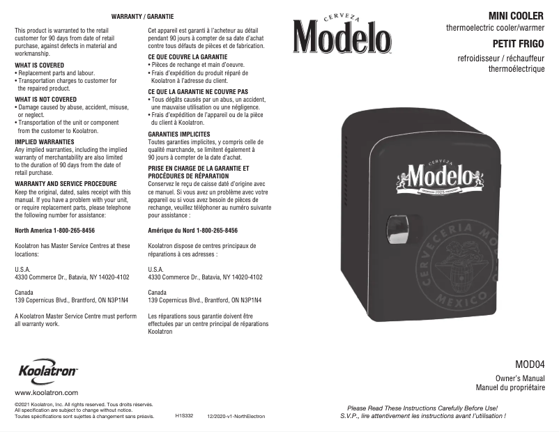 Page n°1 - Manuel utilisateur Modelo MOD04
