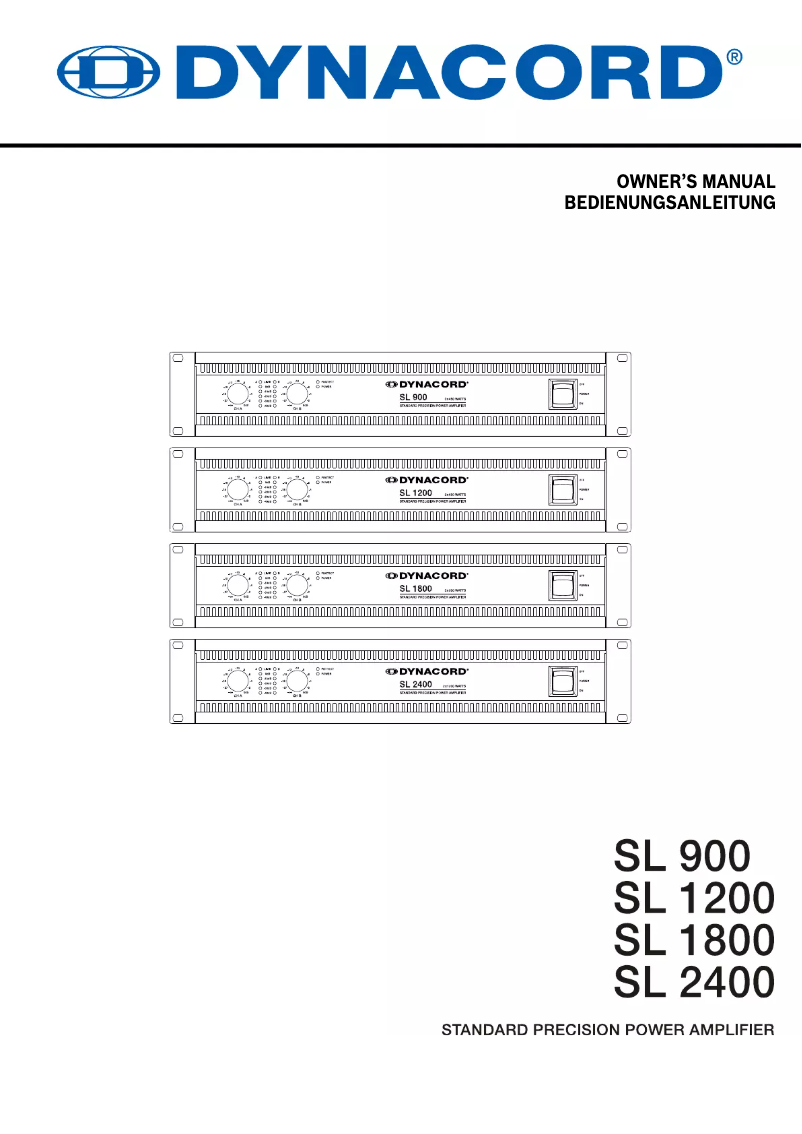 Page n°1 - Manuel utilisateur Dynacord SL 2400
