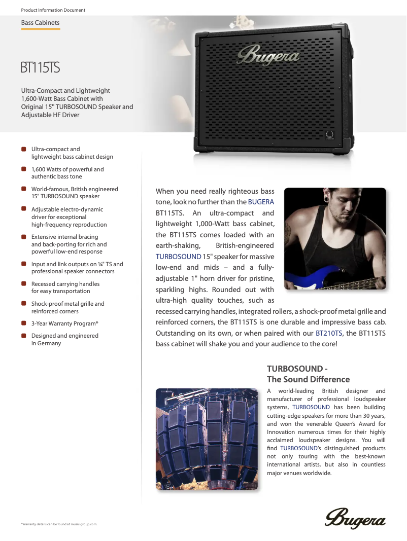 Page n°1 - Fiche technique Bugera BT115TS