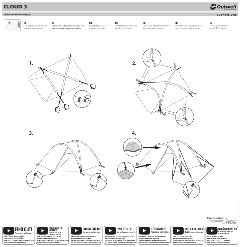 Page 1 de la notice Guide d'installation Outwell Cloud 3