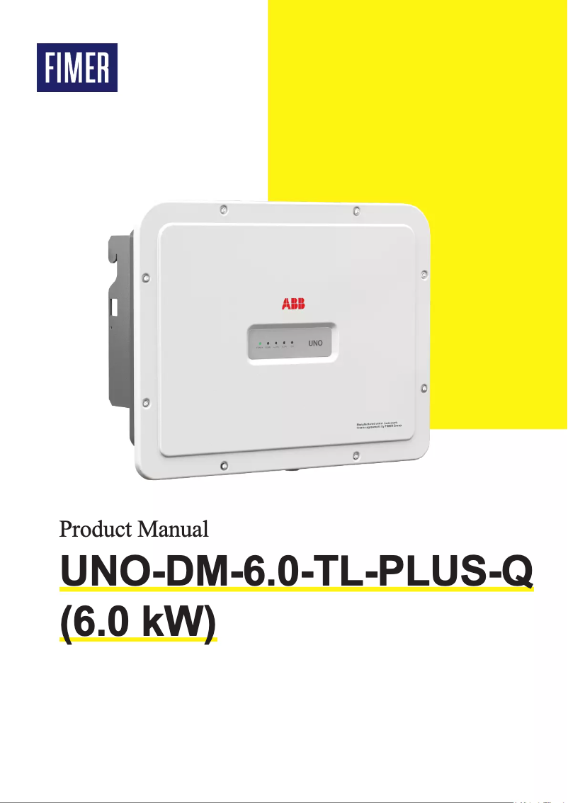 Image de la première page du manuel de l'appareil UNO-DM-6.0-TL-PLUS-Q