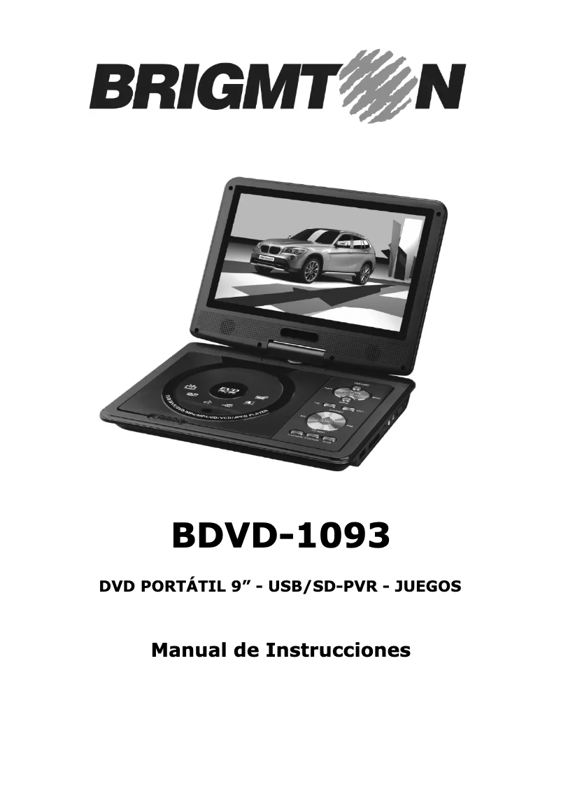 Image de la première page du manuel de l'appareil BDVD-1093