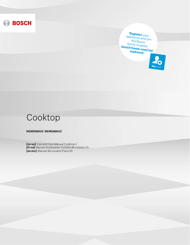 Page 1 de la notice Manuel d'utilisation et d'entretien Bosch NEM5066UC