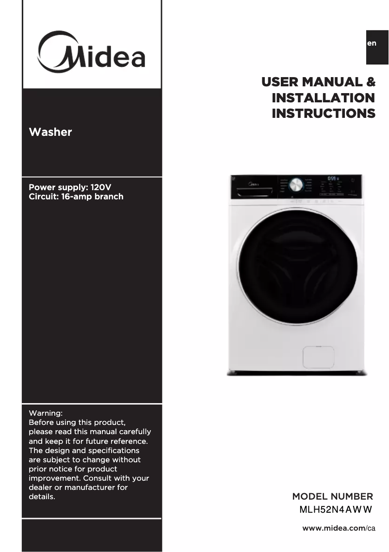 Imagen de la primera página del manual del dispositivo MLH52N4AWW
