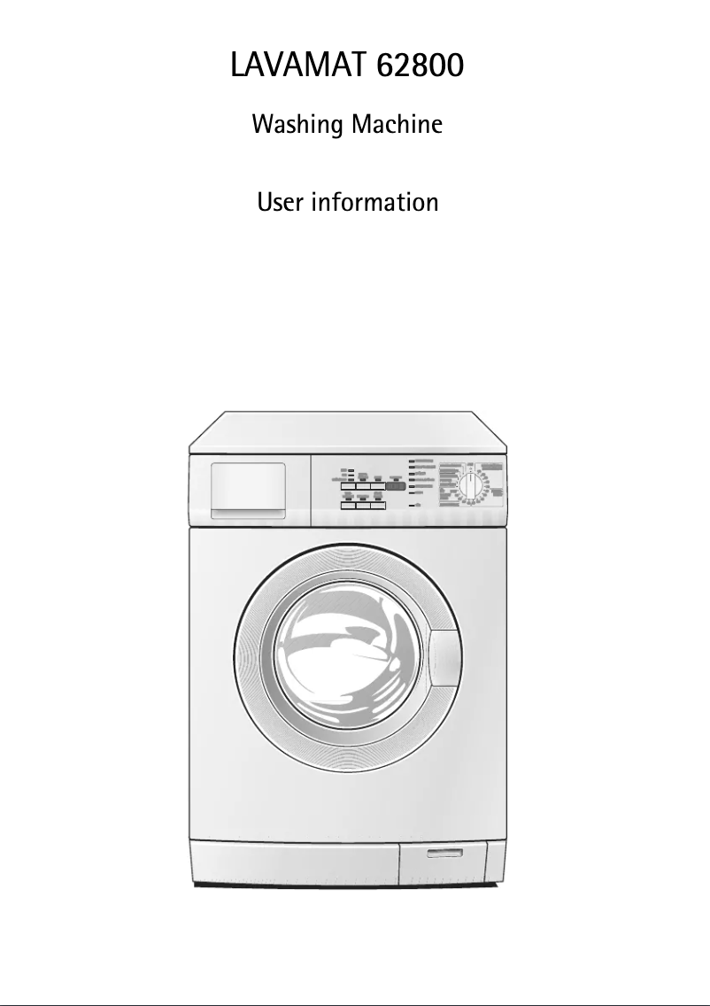 Page 1 de la notice Manuel utilisateur AEG LAV 62800