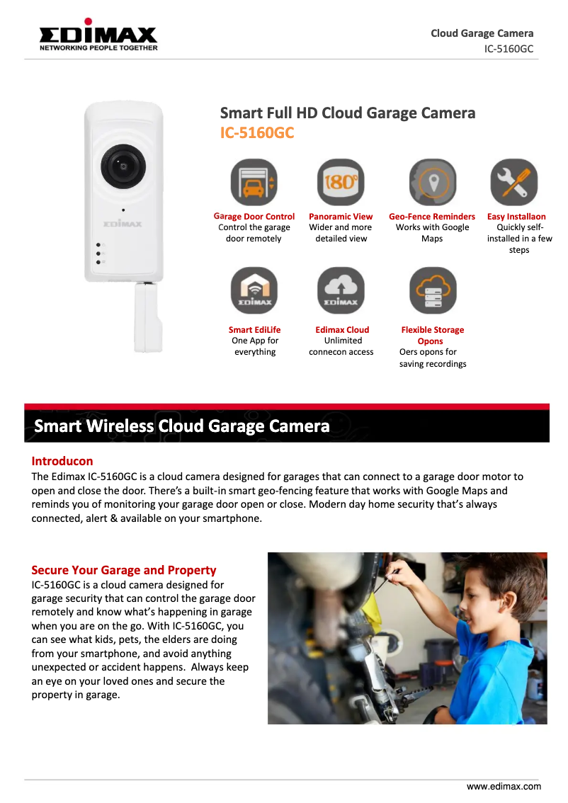 Página 1 del manual Ficha técnica Edimax IC-5160GC