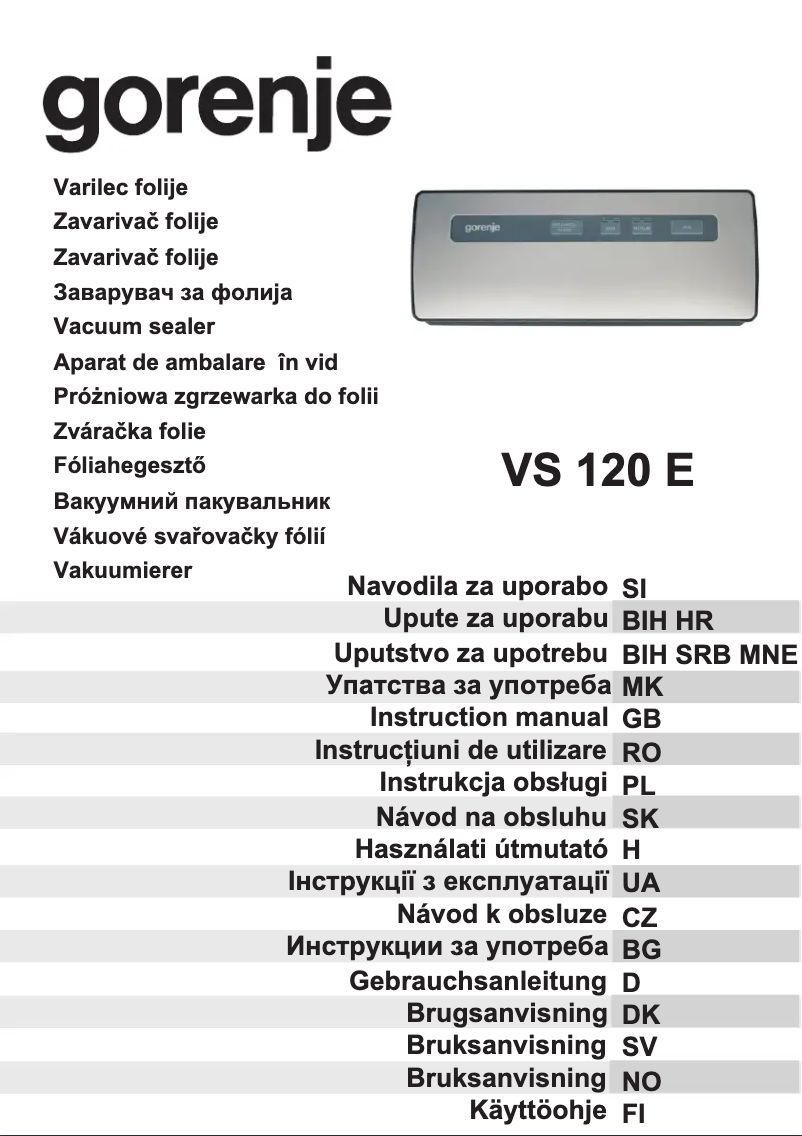 Image de la première page du manuel de l'appareil VS120E