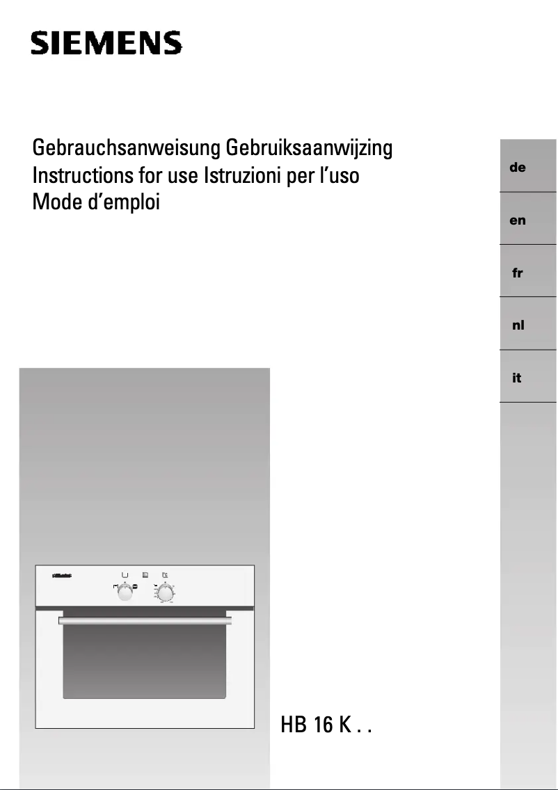 Página 1 del manual Manual de usuario Siemens HB16K55