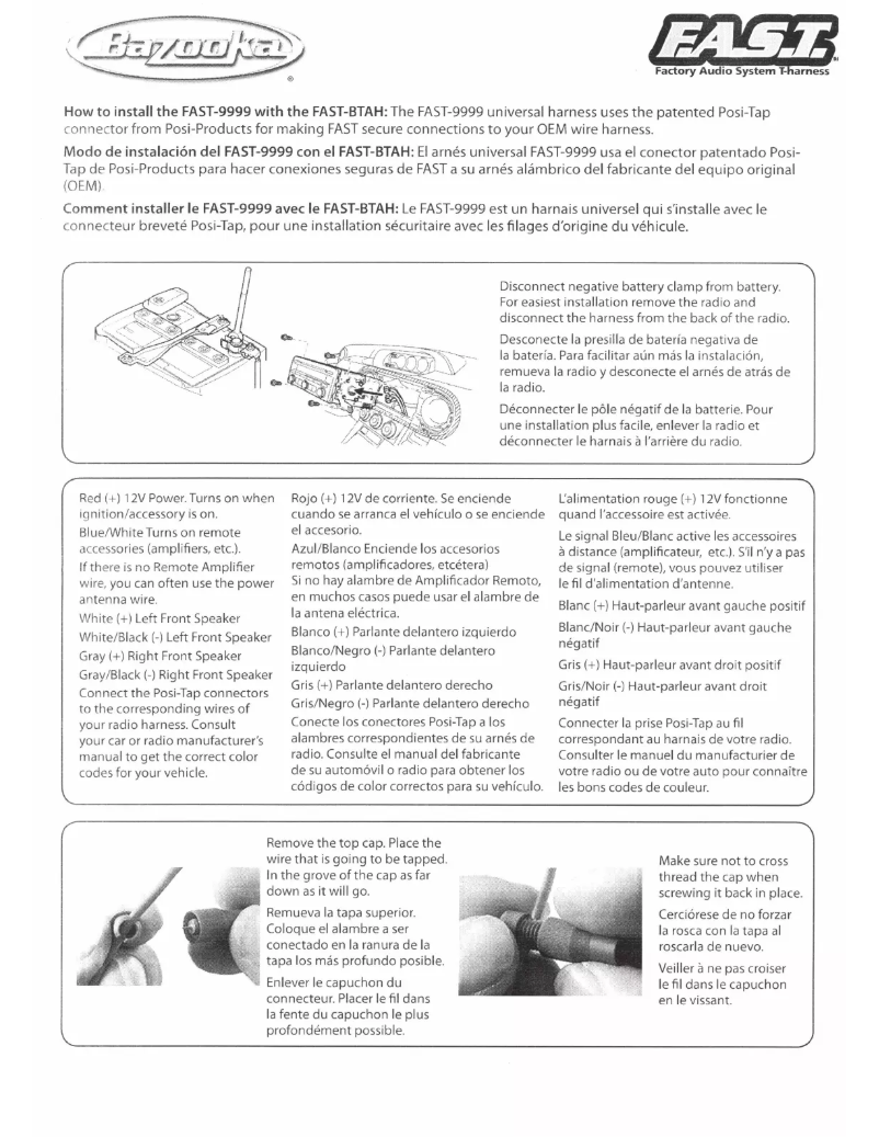 Page 1 de la notice Manuel utilisateur Bazooka BTA850FH