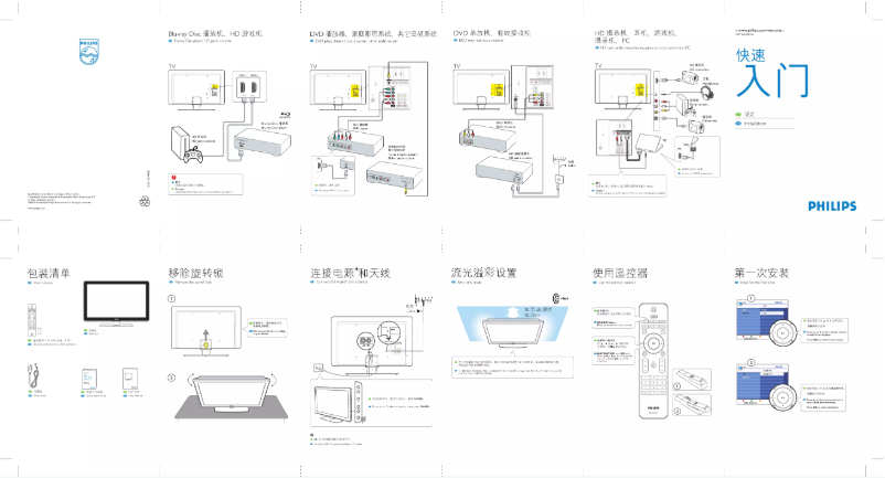 Page n°1 - Guide de démarrage rapide Philips 42PFL8803D