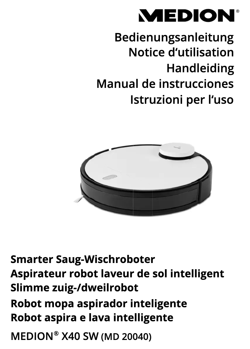Image de la première page du manuel de l'appareil X40 SW (MD 20040)