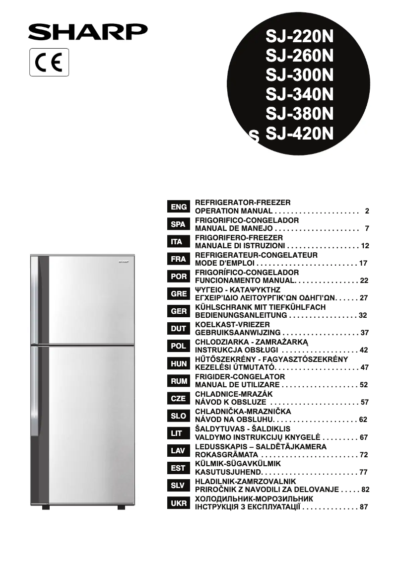 Image de la première page du manuel de l'appareil SJ-420NSL