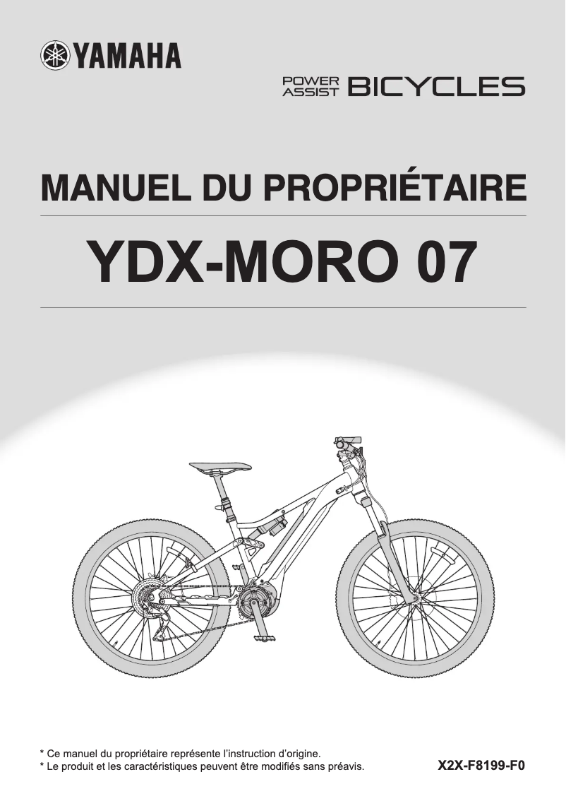 Page 1 de la notice Manuel utilisateur Yamaha MORO 07 (2022)