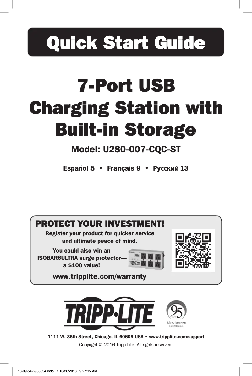 Page n°1 - Manuel utilisateur Tripp Lite U280-007-CQC-ST