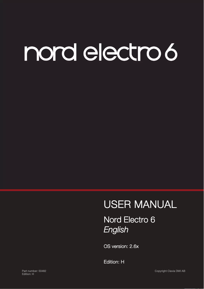 Page 1 de la notice Manuel utilisateur Nord Electro 6