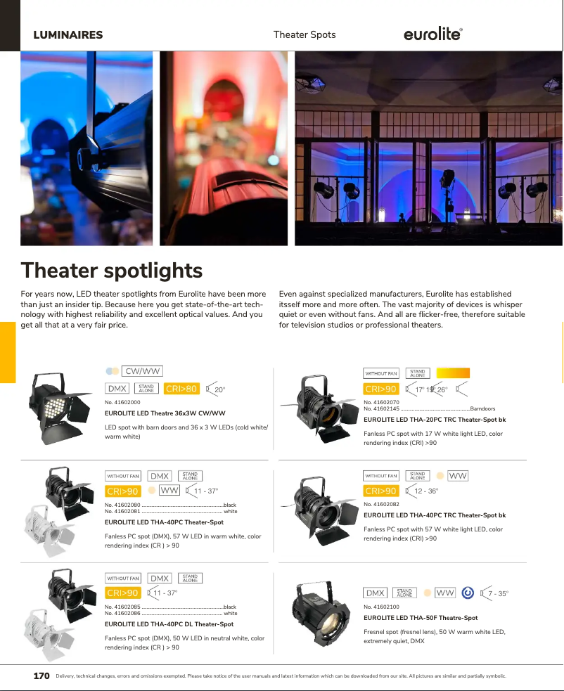 Page 1 de la notice Catalogue Eurolite LED THA-40 PC TRC