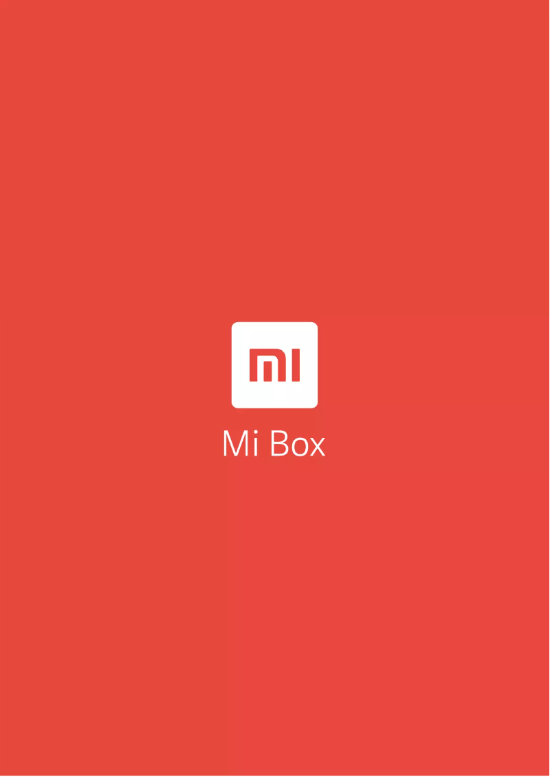 Page n°1 - Manuel utilisateur Xiaomi Mi Box