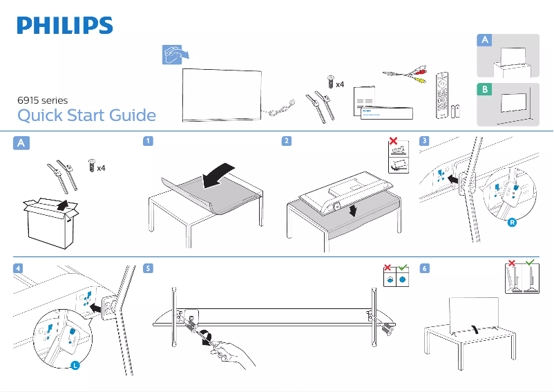 Page 1 de la notice Guide de démarrage rapide Philips 6900 series 32PHD6915