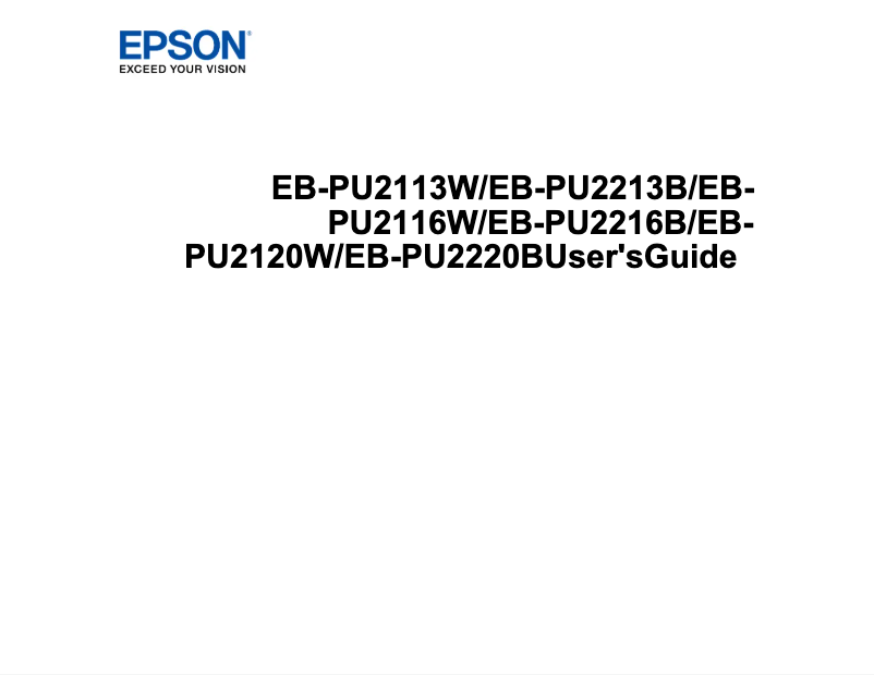 Image de la première page du manuel de l'appareil EB-PU2120W