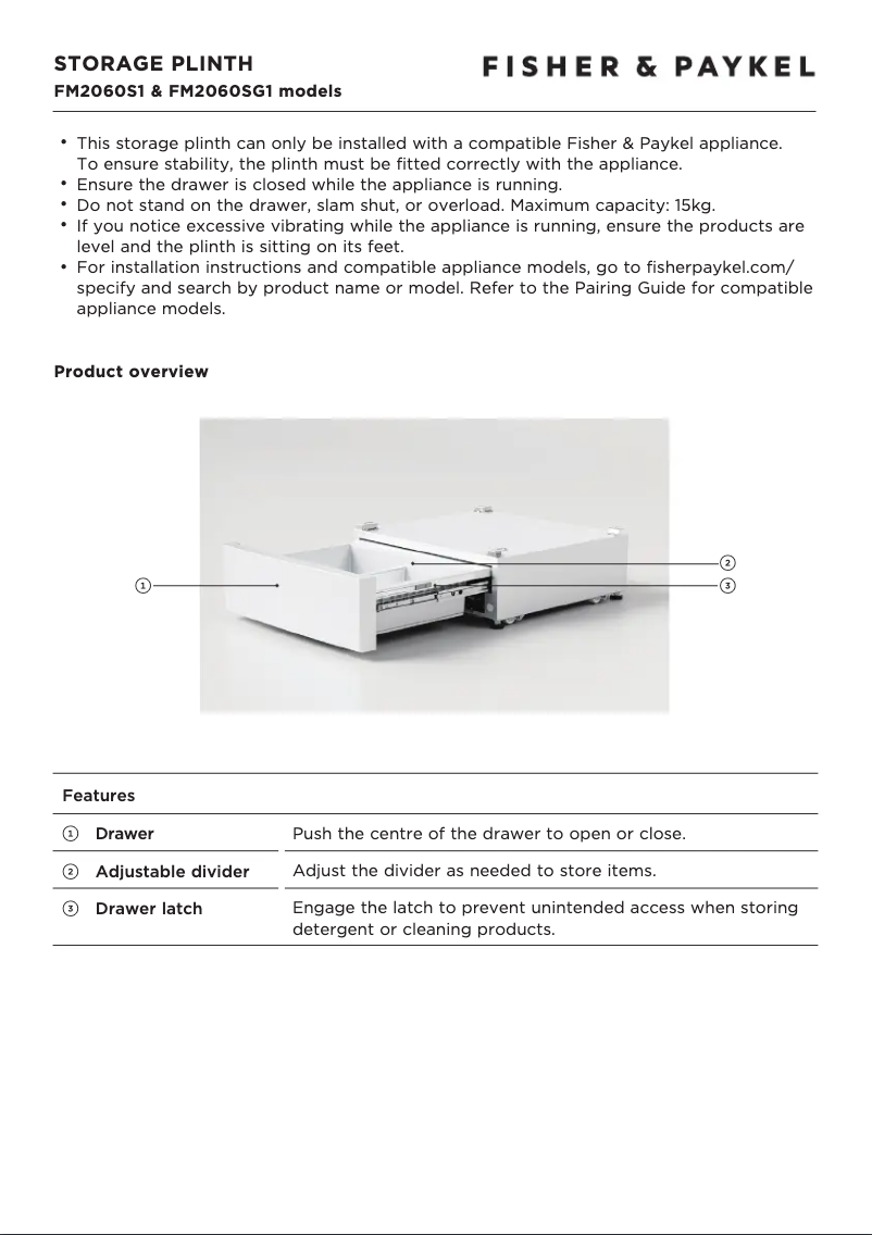 Page n°1 - Manuel utilisateur Fisher & Paykel FM2060S1