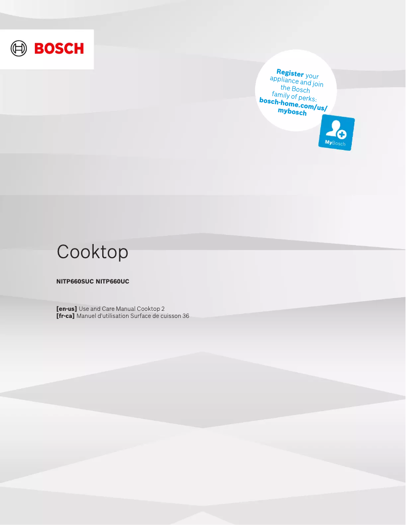 Page 1 de la notice Manuel d'utilisation et d'entretien Bosch NITP660SUC