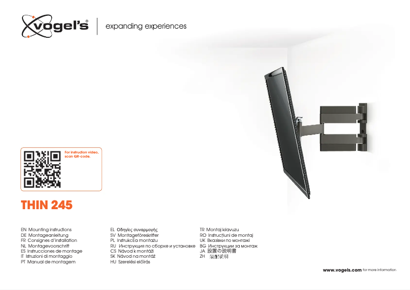 Page 1 de la notice Manuel utilisateur Vogel's THIN 245
