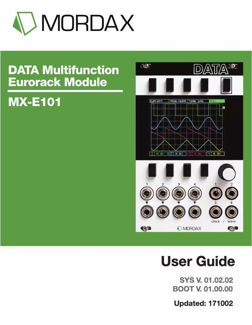 Page n°1 - Manuel utilisateur Mordax DATA MX-E101