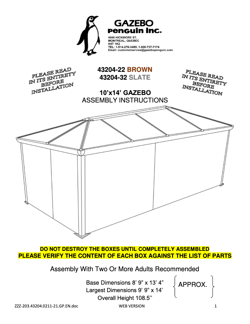 Image de la première page du manuel de l'appareil 43204-22