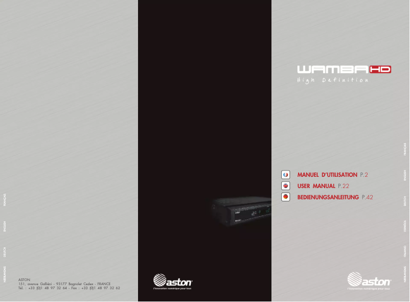 Image de la première page du manuel de l'appareil Wamba HD