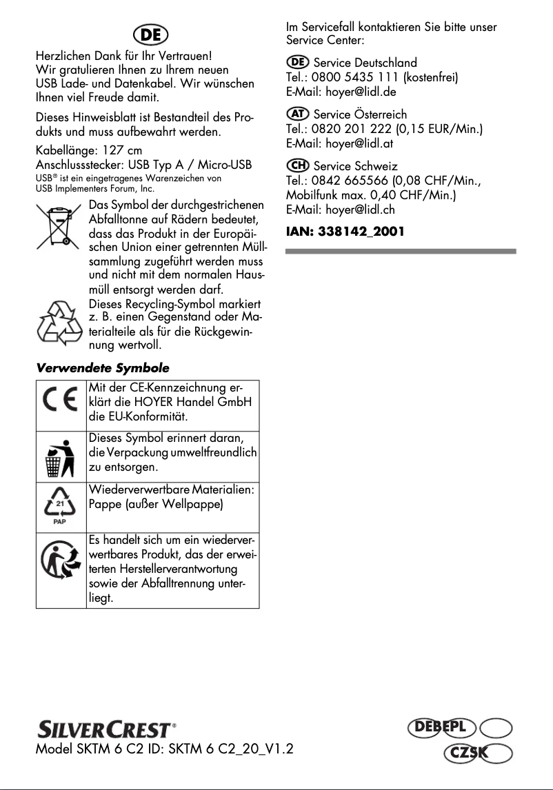 Page 1 de la notice Manuel utilisateur SilverCrest SKKH 4 B1