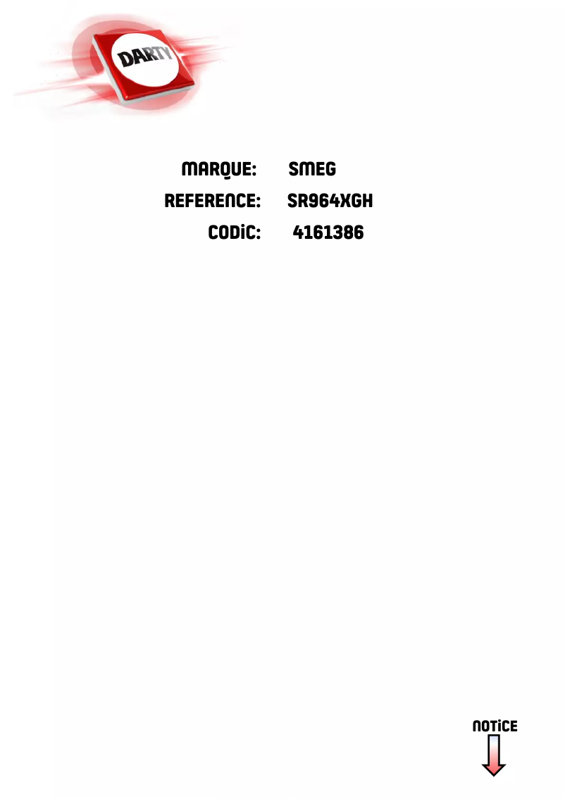 Image de la première page du manuel de l'appareil SR964XGH