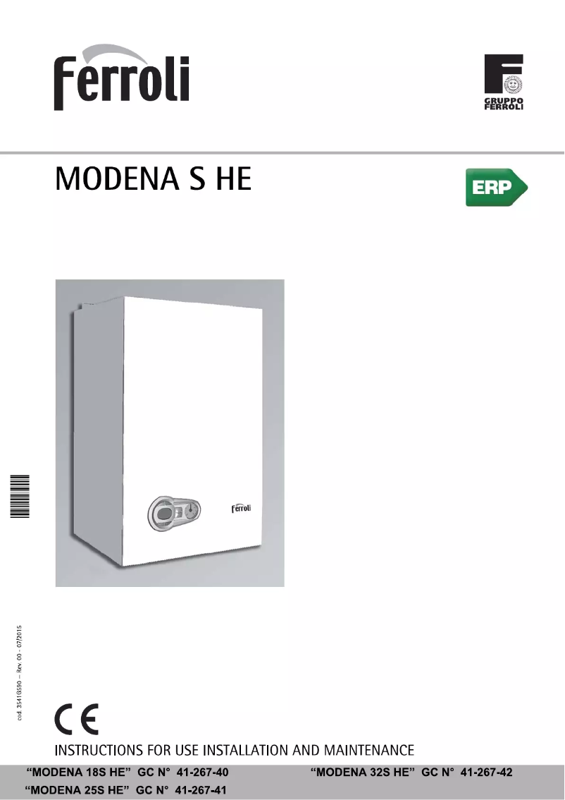 Image de la première page du manuel de l'appareil Modena 32S HE