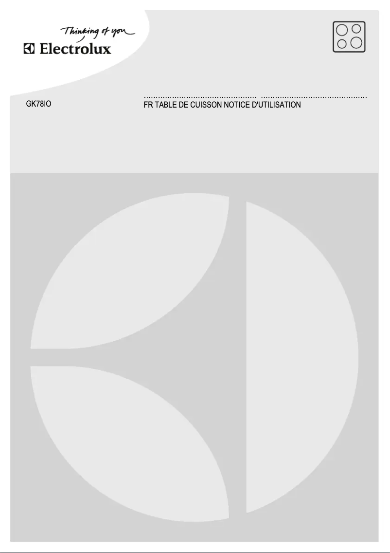 Page n°1 - Manuel utilisateur Electrolux GK78IO