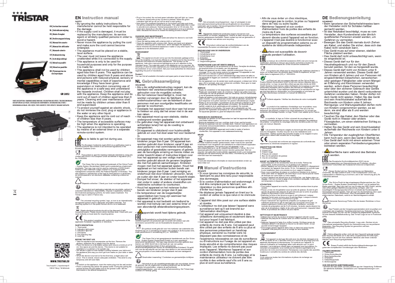 Image de la première page du manuel de l'appareil GR-2852