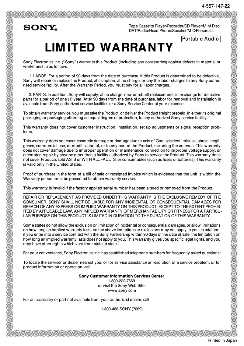 Page 1 de la notice Manuel utilisateur Sony ICF-C203