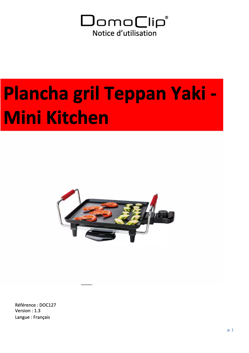 Page 1 de la notice Manuel utilisateur Domoclip DOC127