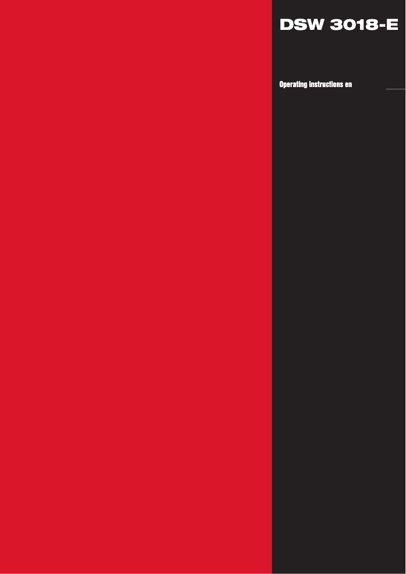 Image de la première page du manuel de l'appareil DSW 3018-E