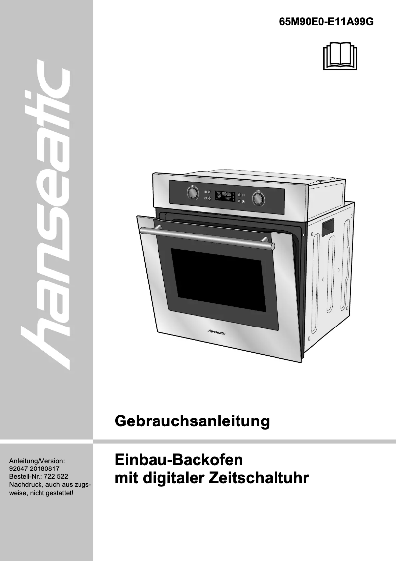 Page 1 de la notice Manuel utilisateur Hanseatic 65M90E0-E11A99G