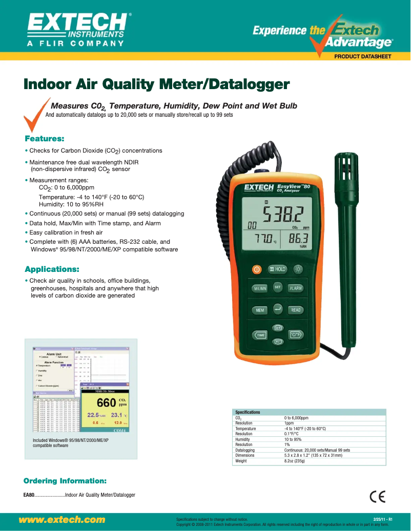 Imagen de la primera página del manual del dispositivo EA80