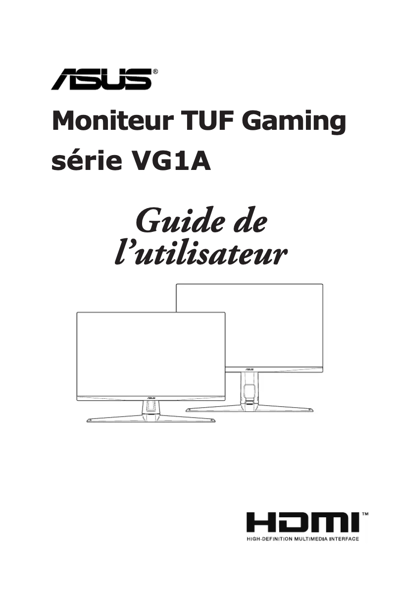 Image de la première page du manuel de l'appareil TUF Gaming VG27AQA1A