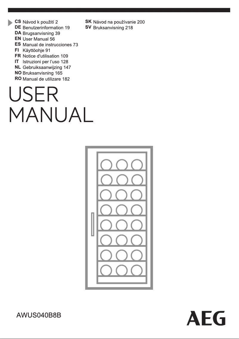 Image de la première page du manuel de l'appareil AWUS040B8B