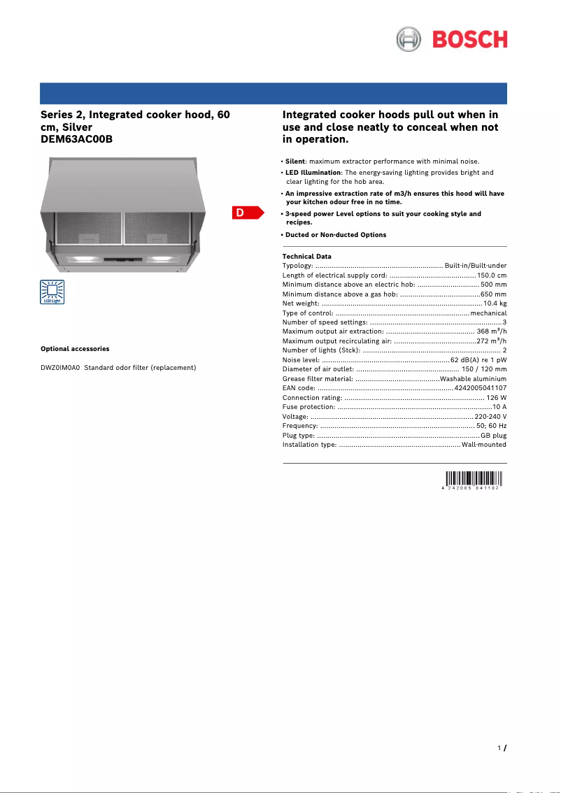 Image de la première page du manuel de l'appareil Serie 2 DEM63AC00B