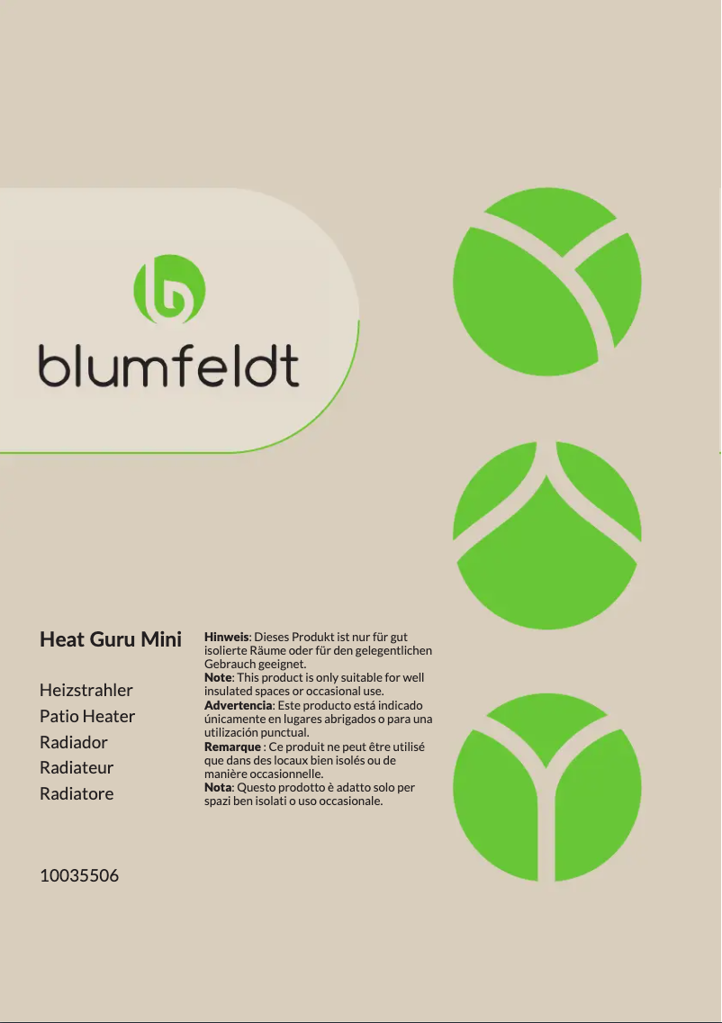 Page 1 de la notice Manuel utilisateur Blumfeldt Heat Guru 360