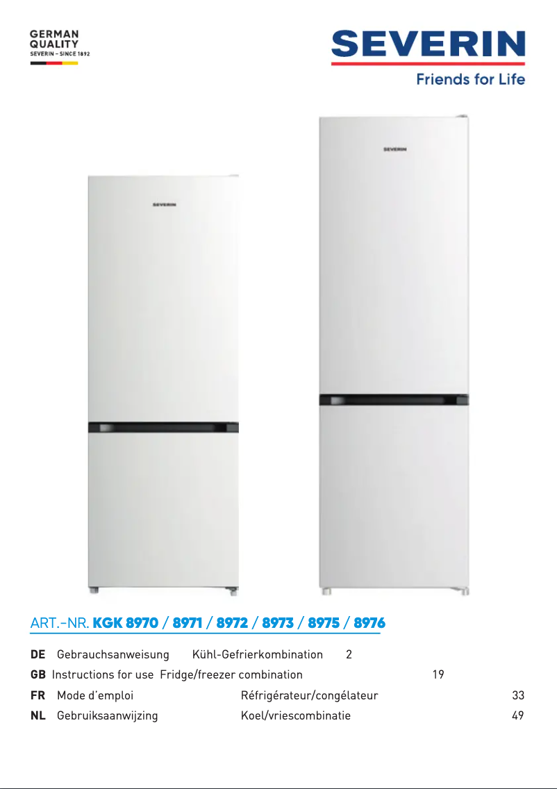 Image de la première page du manuel de l'appareil KGK 8970