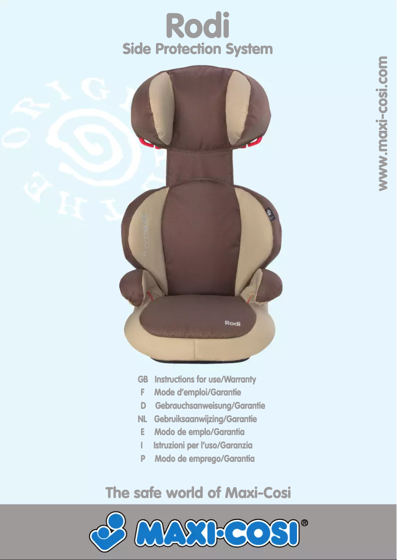 Page 1 de la notice Manuel utilisateur Maxi-Cosi Rodi