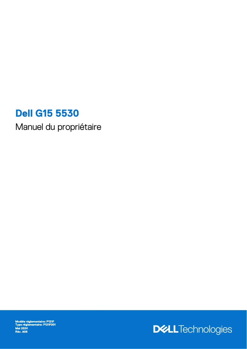 Page 1 de la notice Manuel utilisateur Dell G15 5530
